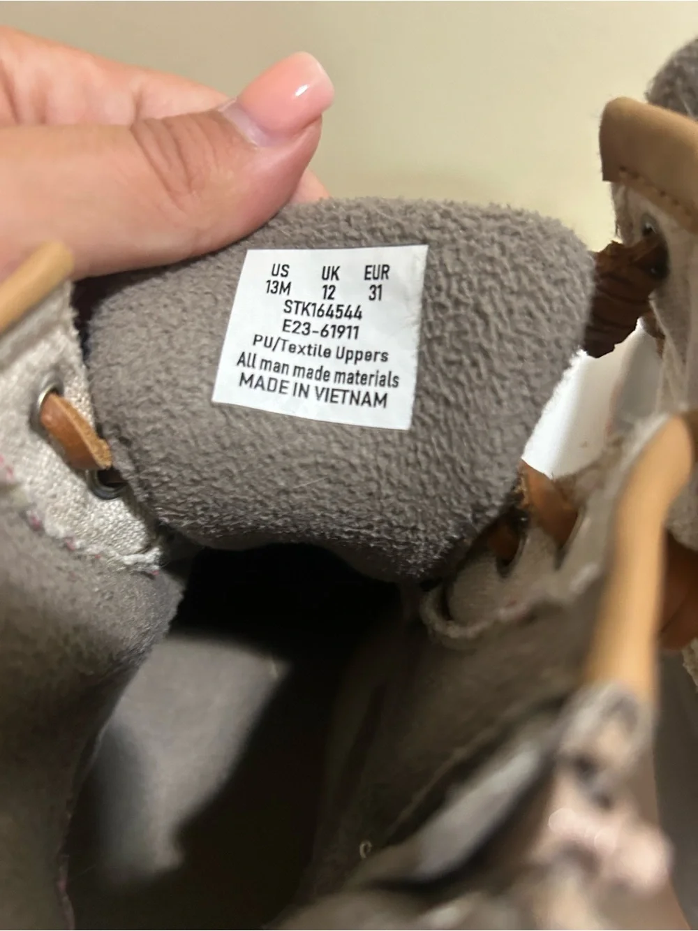 Sperry Kids Gray Rubber Duck Boots with Tan Trim